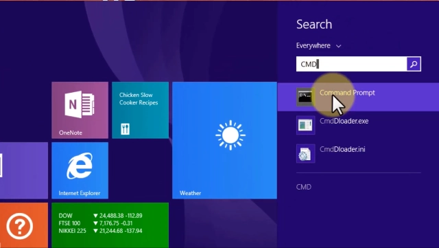 Open CMD in Windows 8.1 pro