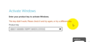 Solved: Windows 8.1 "This Key Didn't Work" Error